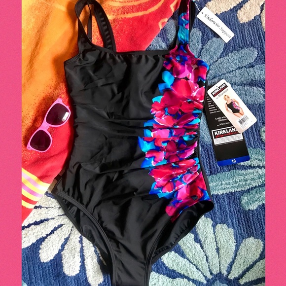 kirkland signature by miraclesuit women's one piece slimming swimsuit